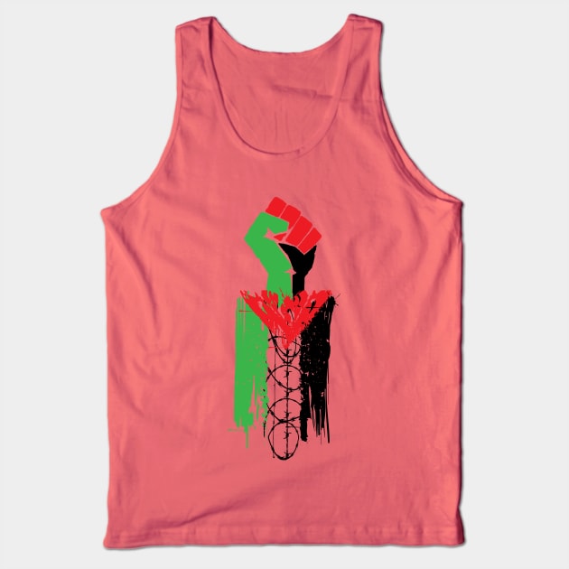 Palestinian Resistance - Free Palestine, Human Rights, Raised Fist, Anti Colonial, Anti Imperialist Tank Top by SpaceDogLaika